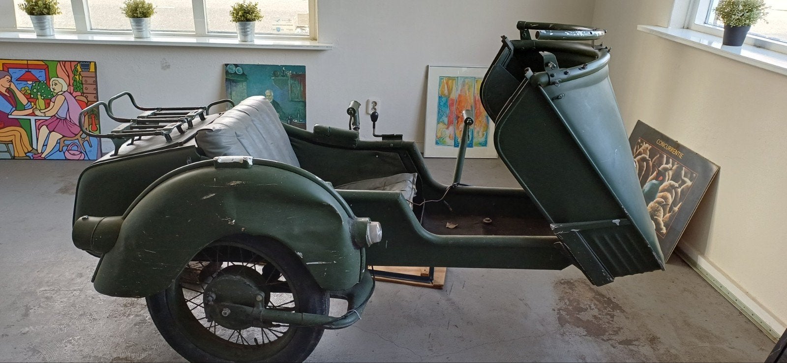 Zijspan bak - Klassieke stijl, groen, Motoren, Gebruikt