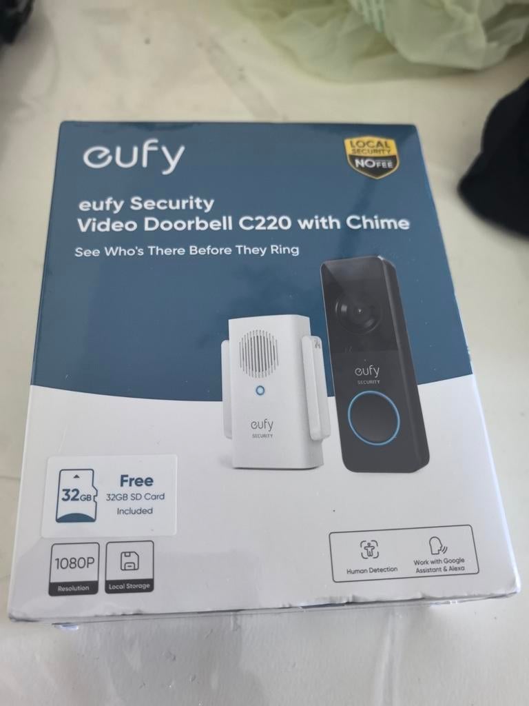 Eufy Security Video Doorbell C220 set met chime nieuw, Ophalen of Verzenden, Nieuw