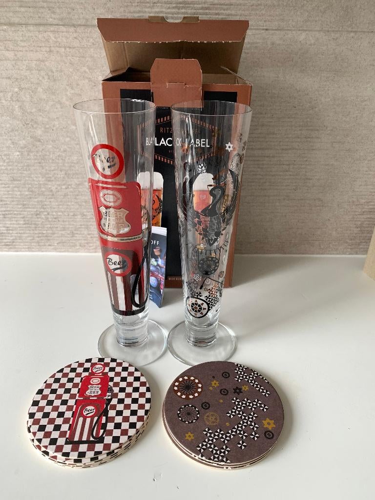 Hele mooie Design glazen Black Label Ritzenhoff bierglazen, Verzamelen, Ophalen of Verzenden, Nieuw, Bierglas