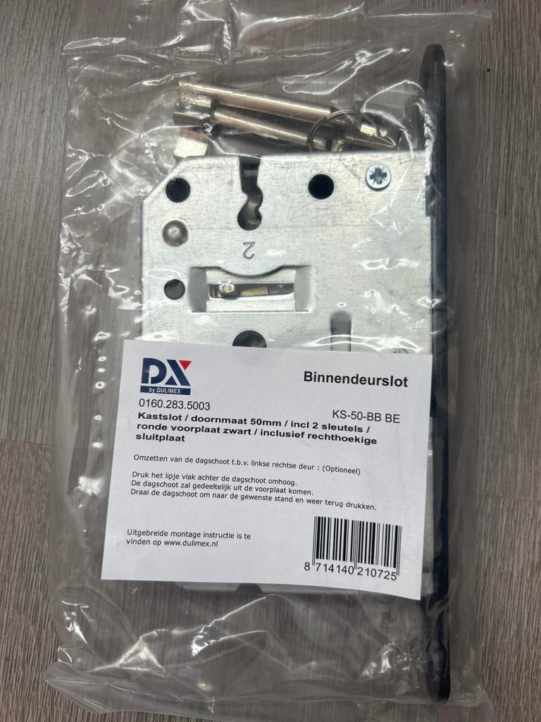 Dulimex woningbouw klavier kastslot 55 mm met 2 sleutels, Ophalen of Verzenden, Nieuw, IJzer, Slot