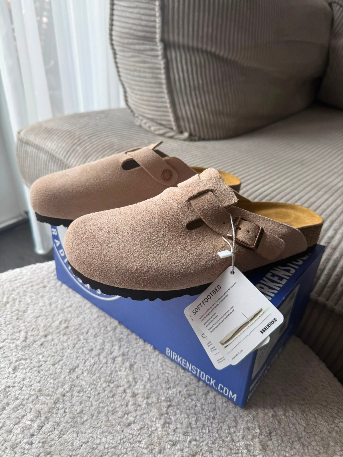 Nieuwe Birkenstock Boston BS Sand - Maat 40, Verzenden, Nieuw, Beige, Instappers