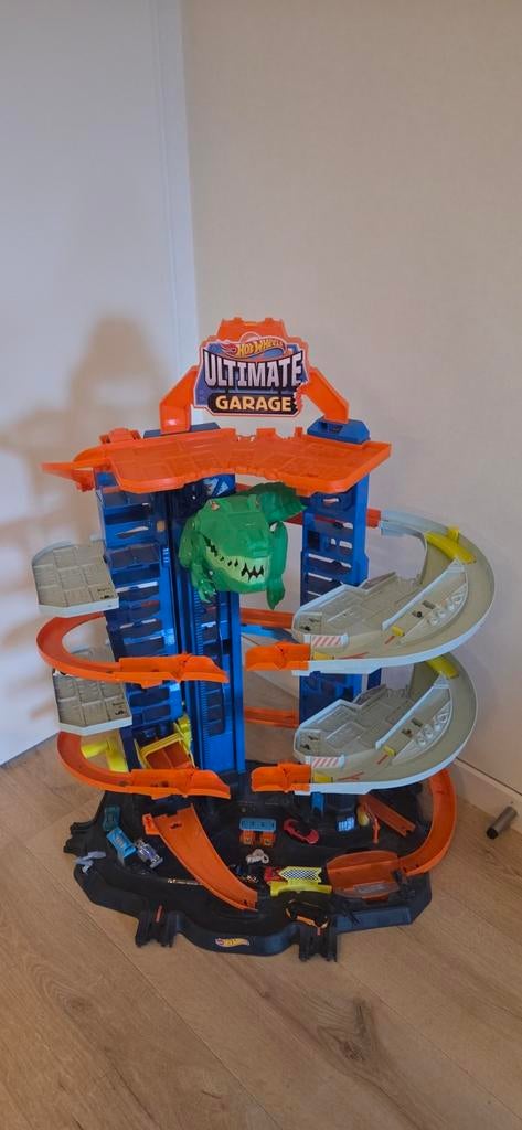 Hot Wheels Ultimate Garage met T-Rex, Ophalen, Gebruikt, Racebaan, Hot Wheels