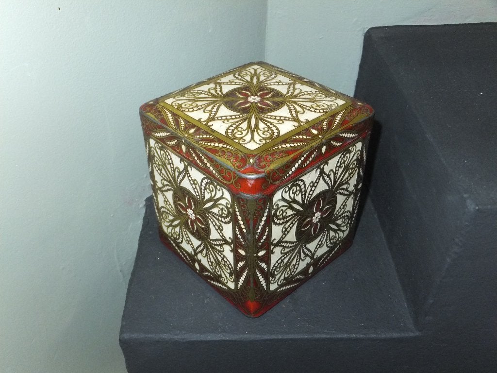 sierlijk blik, art deco, antiek, hip bloempot met verzenden, Verzenden