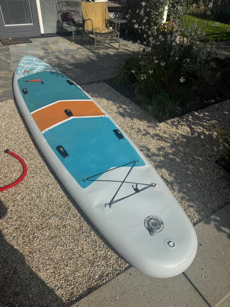 MOAI Multi-person SUP 12'4 + stoeltjes & kayak peddels, Ophalen, Gebruikt, SUP-boards