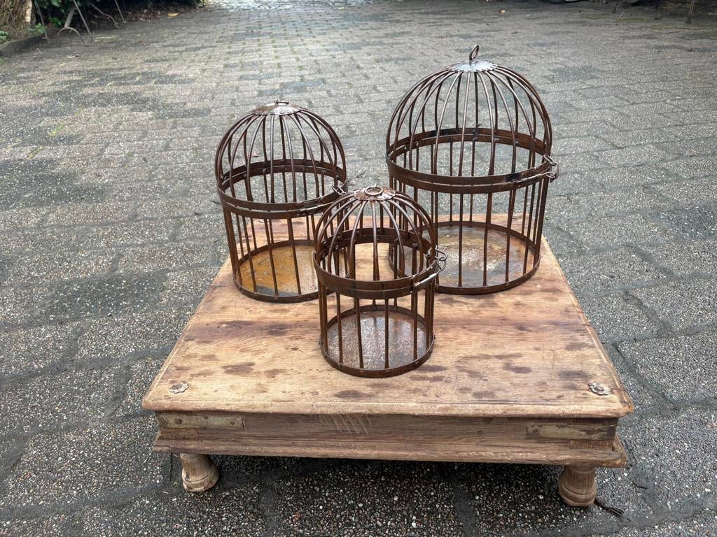 Set van 3 ijzeren kooitjes - roestkleur - OUTLET!, Huis en Inrichting, Nieuw, Ophalen of Verzenden, Nvt, Nvt