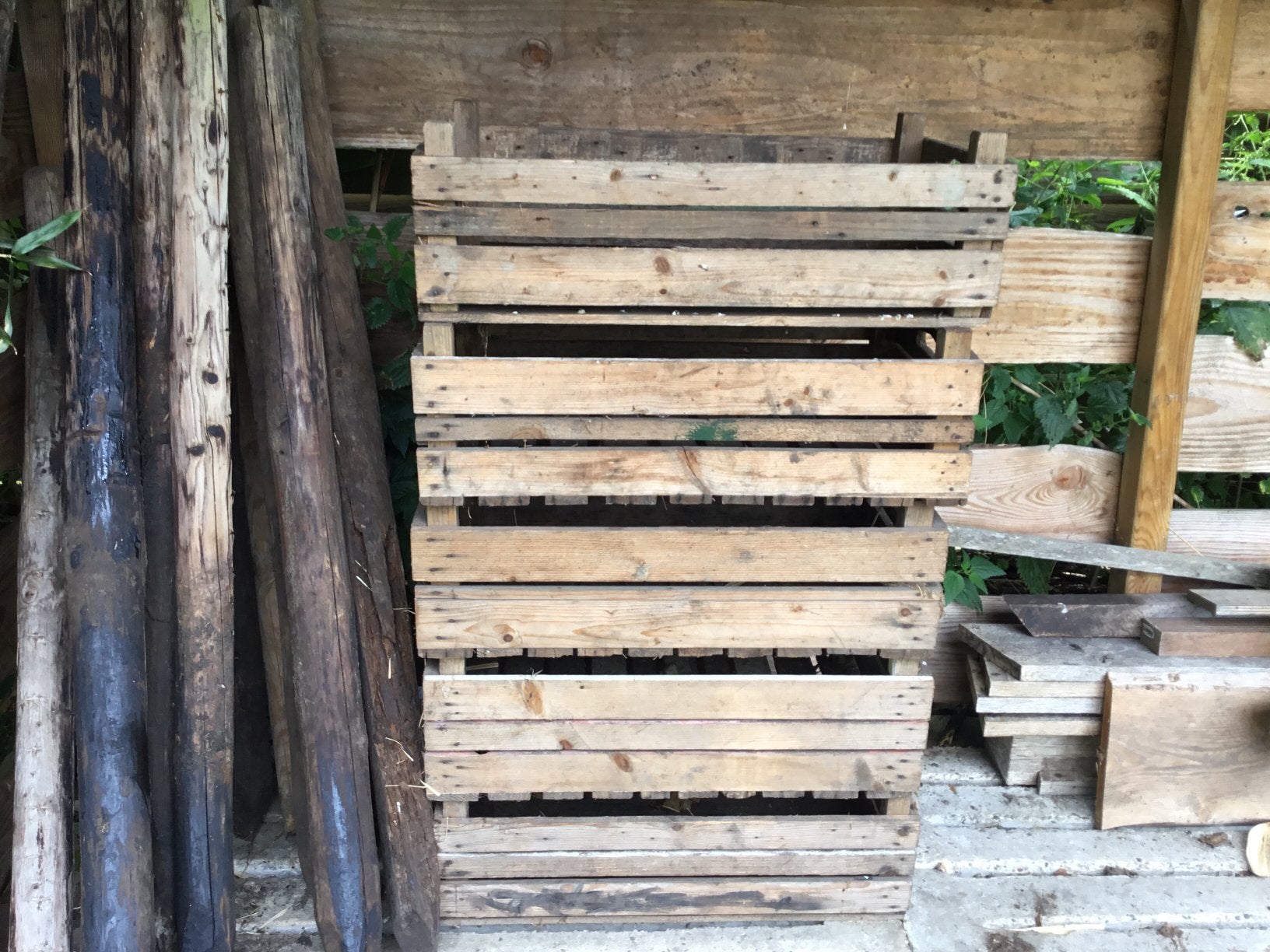 5x houten kratten, Ophalen, Gebruikt