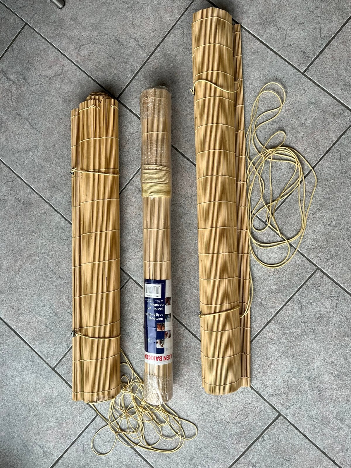 2 Naturel Bamboe-rolgordijnen, zonwerend, naturel kleur, Ophalen, Overige merken, Zonwerend, Zo goed als nieuw