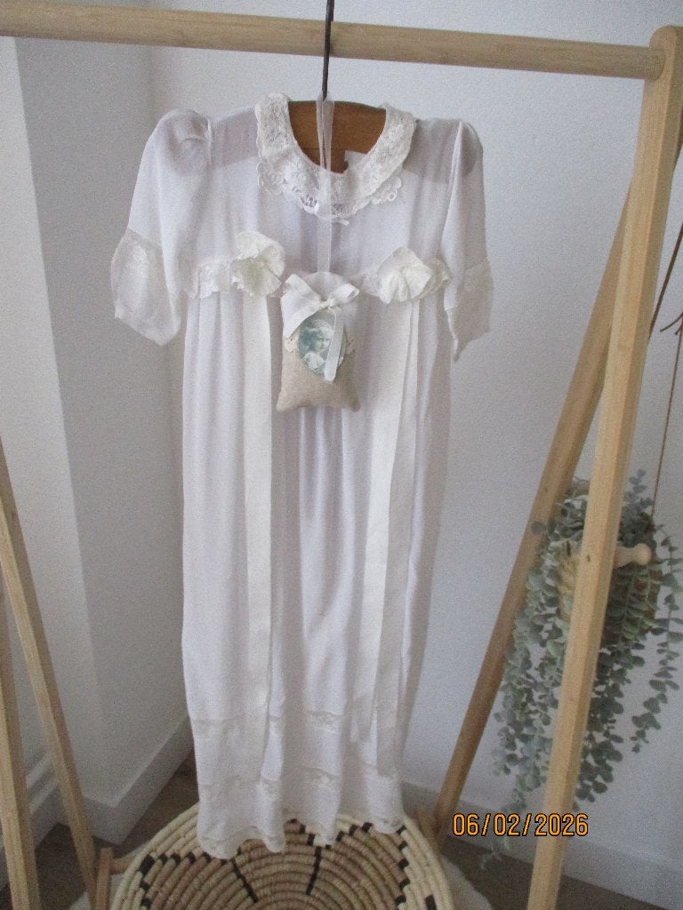brocante vintage doop jurkje met mutsje, Ophalen of Verzenden