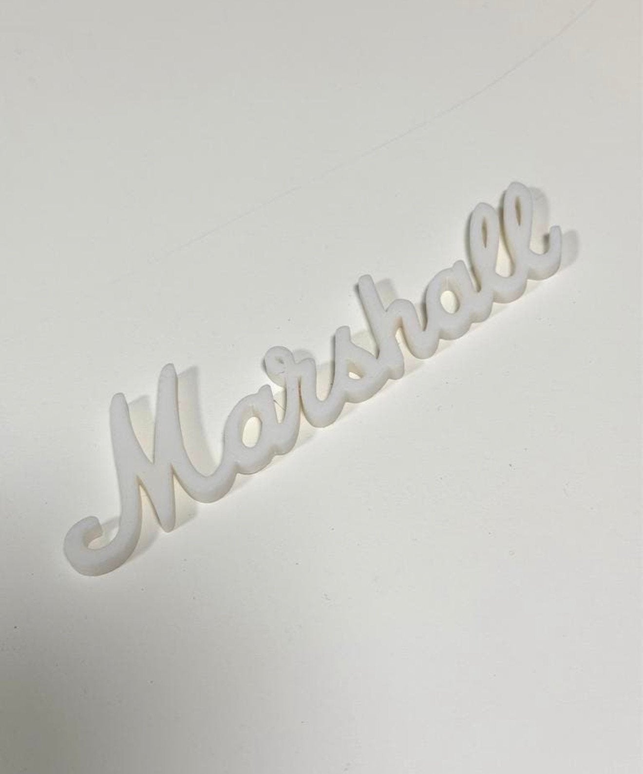 Marshall Logo 3D Embleem Wit 15cm 3D Geprint Nieuw 6” inch, Nieuw, Ophalen of Verzenden, H, H