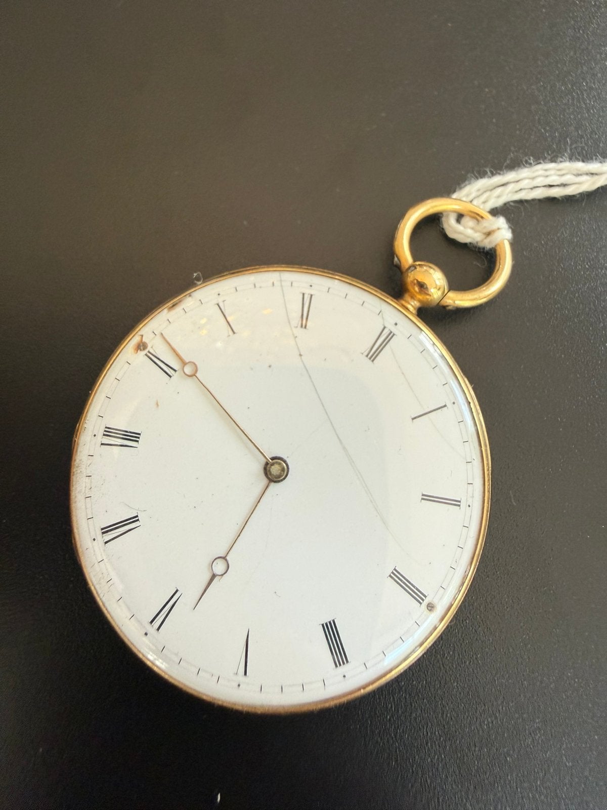 18kt. Geelgouden zakhorloge antiek, Ophalen of Verzenden, Goud, Overige merken, 1900 tot 1930