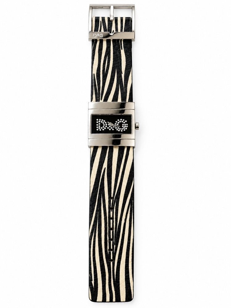 Vintage D&G Dolce & Gabbana Zebra Horloge – Reversible Y2K, Overige merken, Staal, Met bandje, Polshorloge