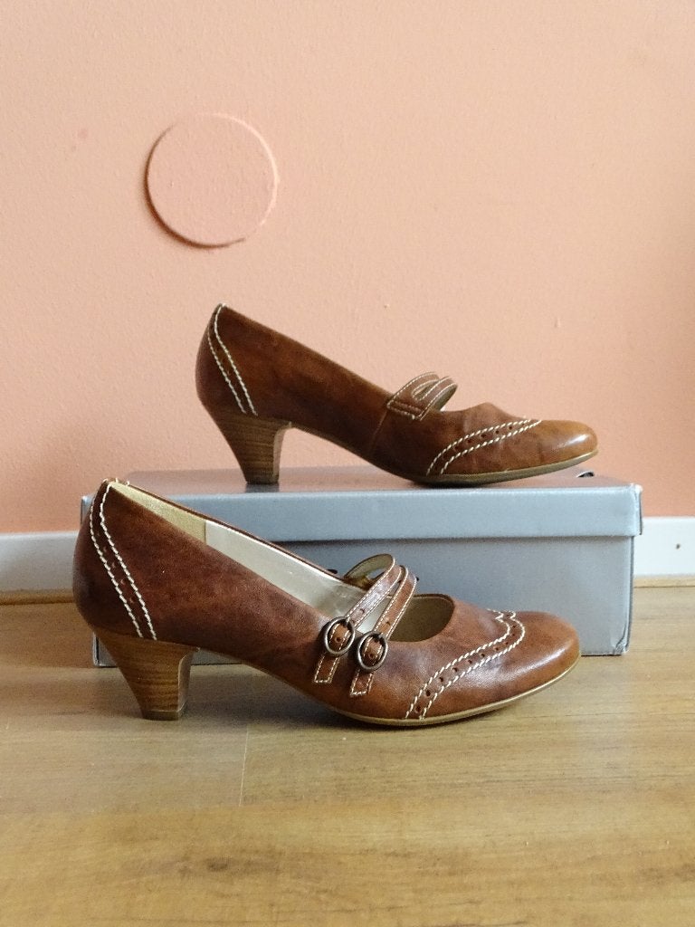 Gabor pumps 'Vintage' bruin maat 38,5, Pumps, Bruin, Gabor, Ophalen of Verzenden