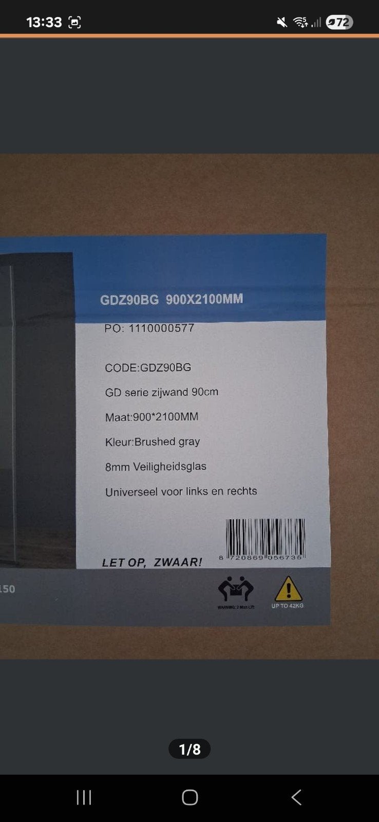 Douchecabine TE KOOP 90x90x210, Ophalen, Nieuw, Douche