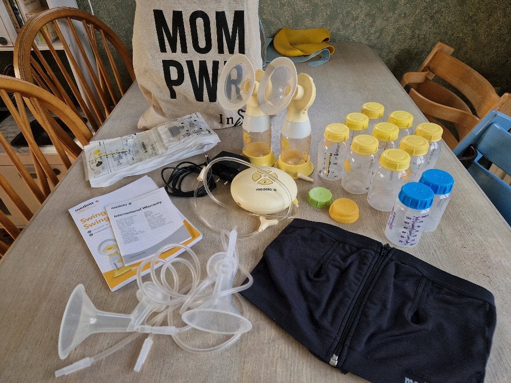 Compleet Medela Swing Maxi Dubbele Borstkolf BH Accessoires, Gebruikt, Medela, Inclusief tas, Borstkolf