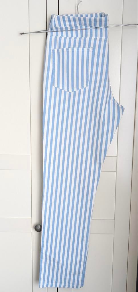 Gestreepte zomer spijkerbroek., Ophalen, Blauw, Maat 46/48 (XL) of groter, Zo goed als nieuw
