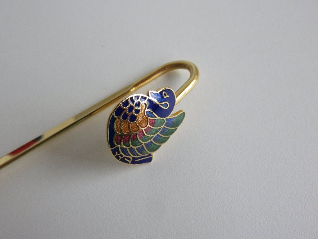 Emaille boekenlegger zwaan blauw, Verzamelen, Boekenleggers, Ophalen of Verzenden, Zo goed als nieuw, Dier
