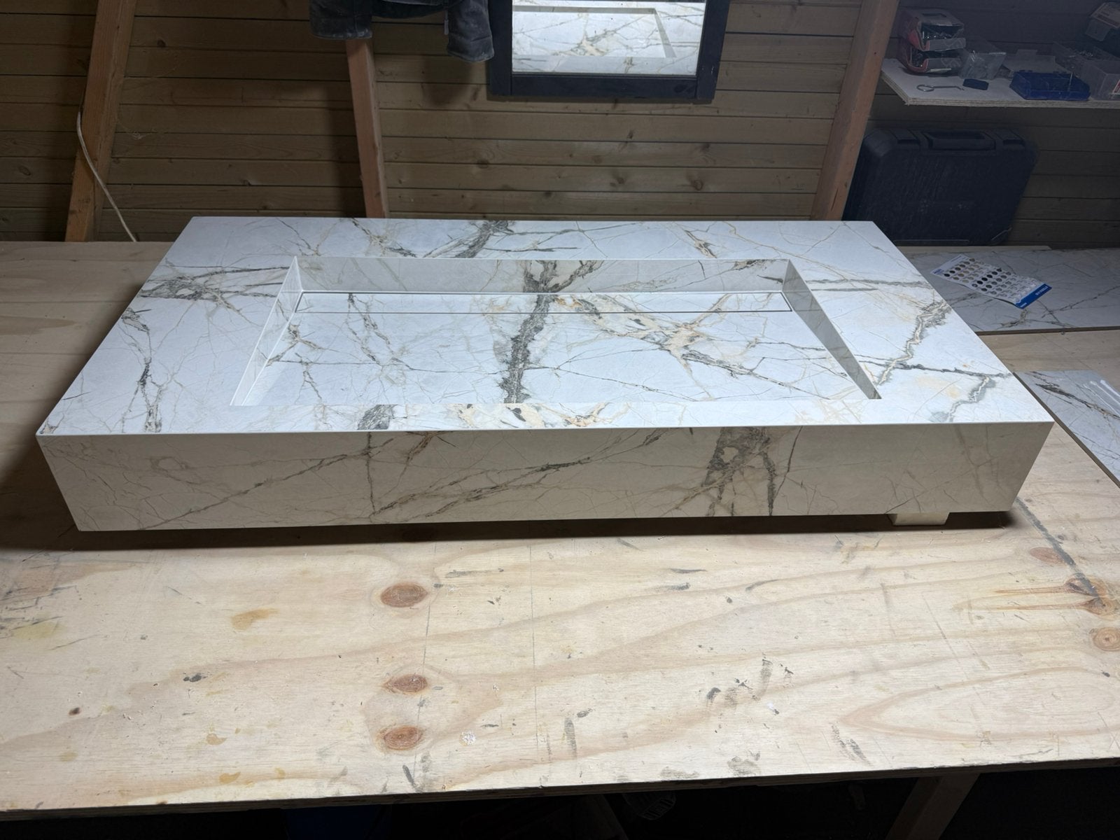 badkamer wastafel 120x60x15, Zo goed als nieuw, Minder dan 100 cm, Wasbak of Wastafel, 25 tot 50 cm
