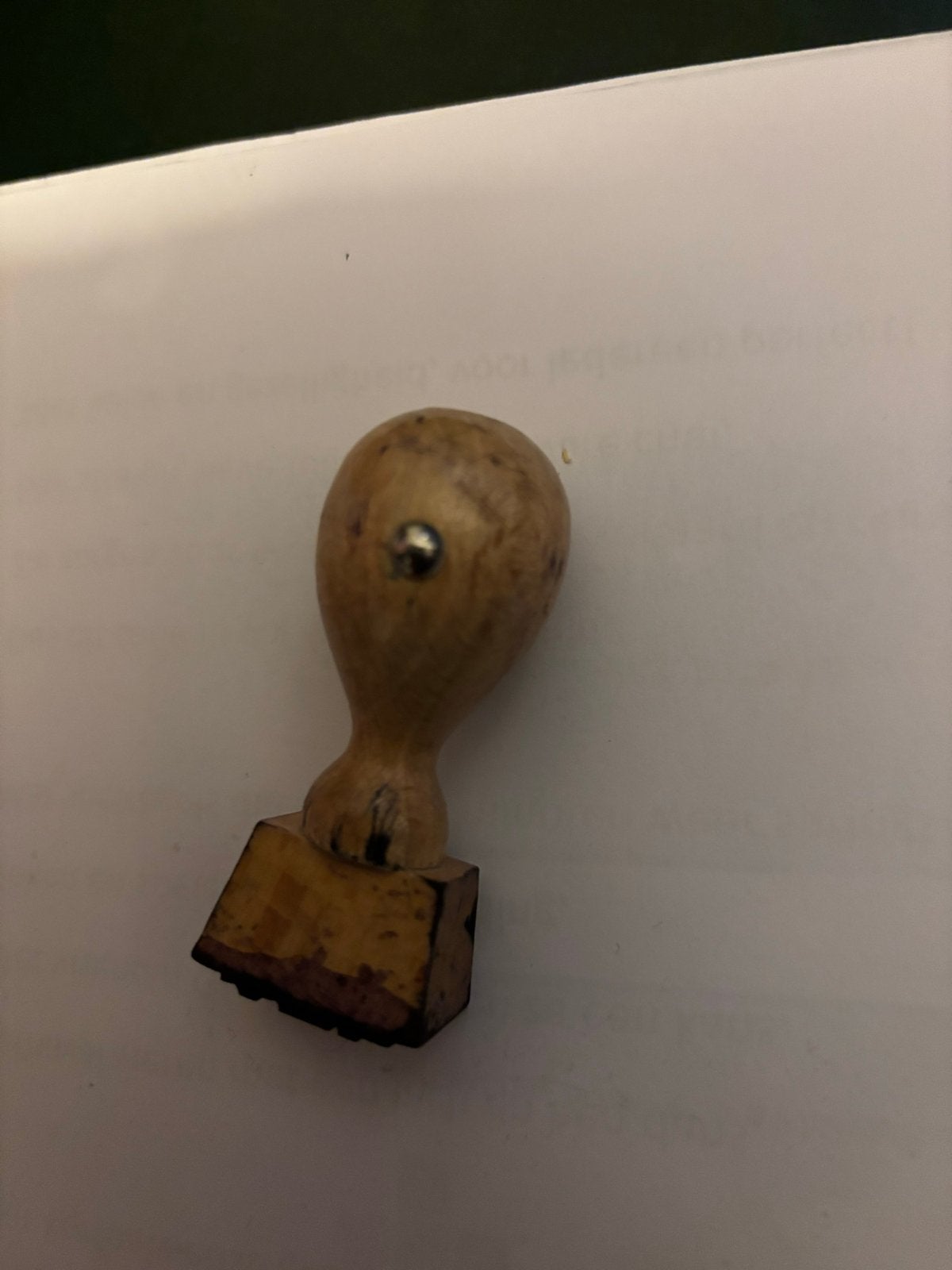 De Ster Nieuwkuijk Vintage houten stempel met letters 'TEF', Ophalen of Verzenden, Gebruikt, Houten stempel