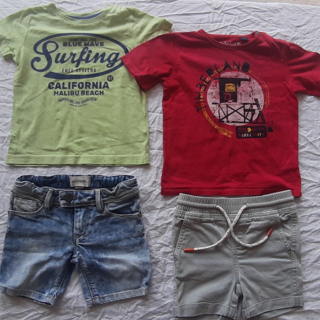 2 zomer kleding setjes jongen mt 92, Gebruikt, Setje, Jongen, Diverse merken