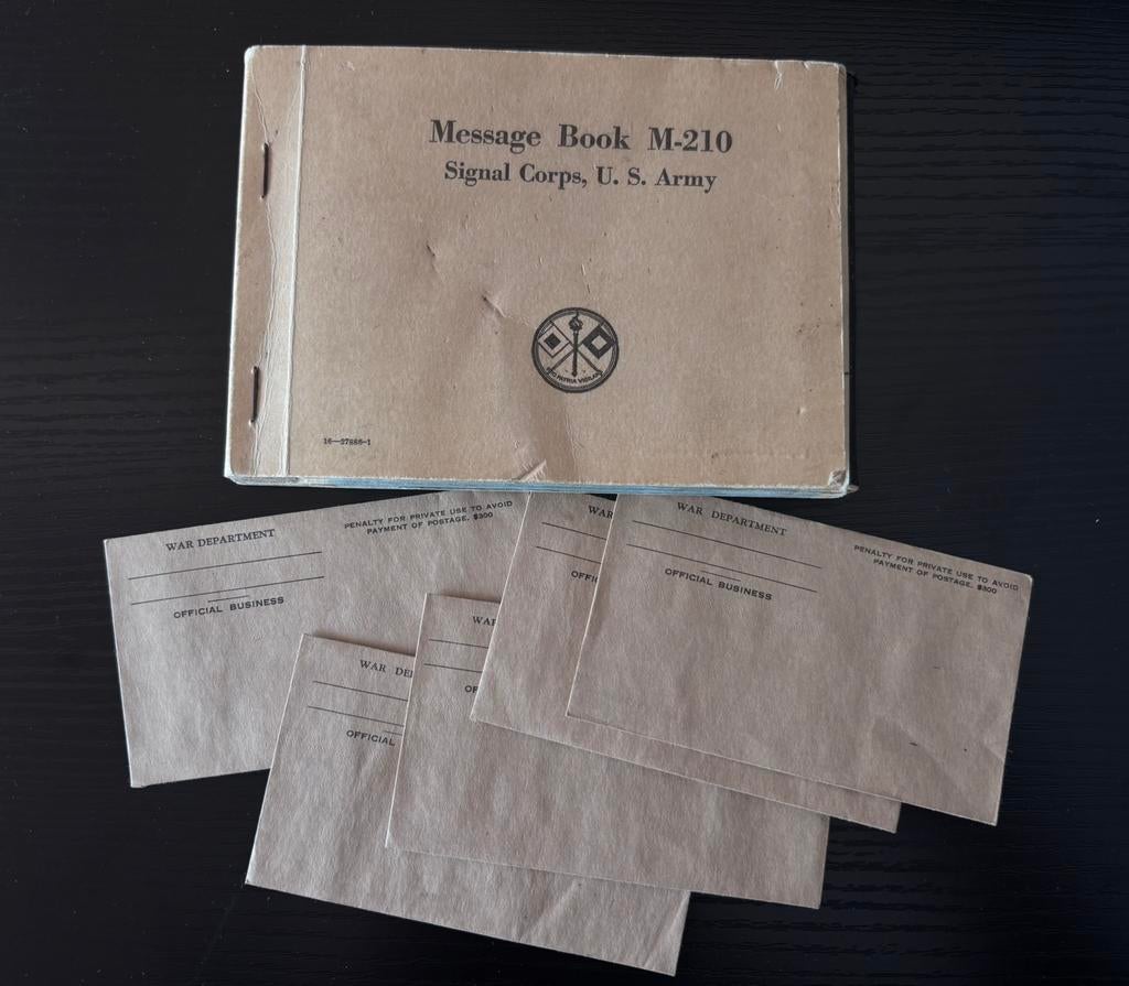US WW2 Message book & envelopes, Verzamelen, Militaria | Tweede Wereldoorlog, Ophalen of Verzenden, Amerika