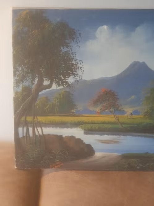 Schilderij op doek Java Vulkaan Zaenul Abidin, Antiek en Kunst, Ophalen