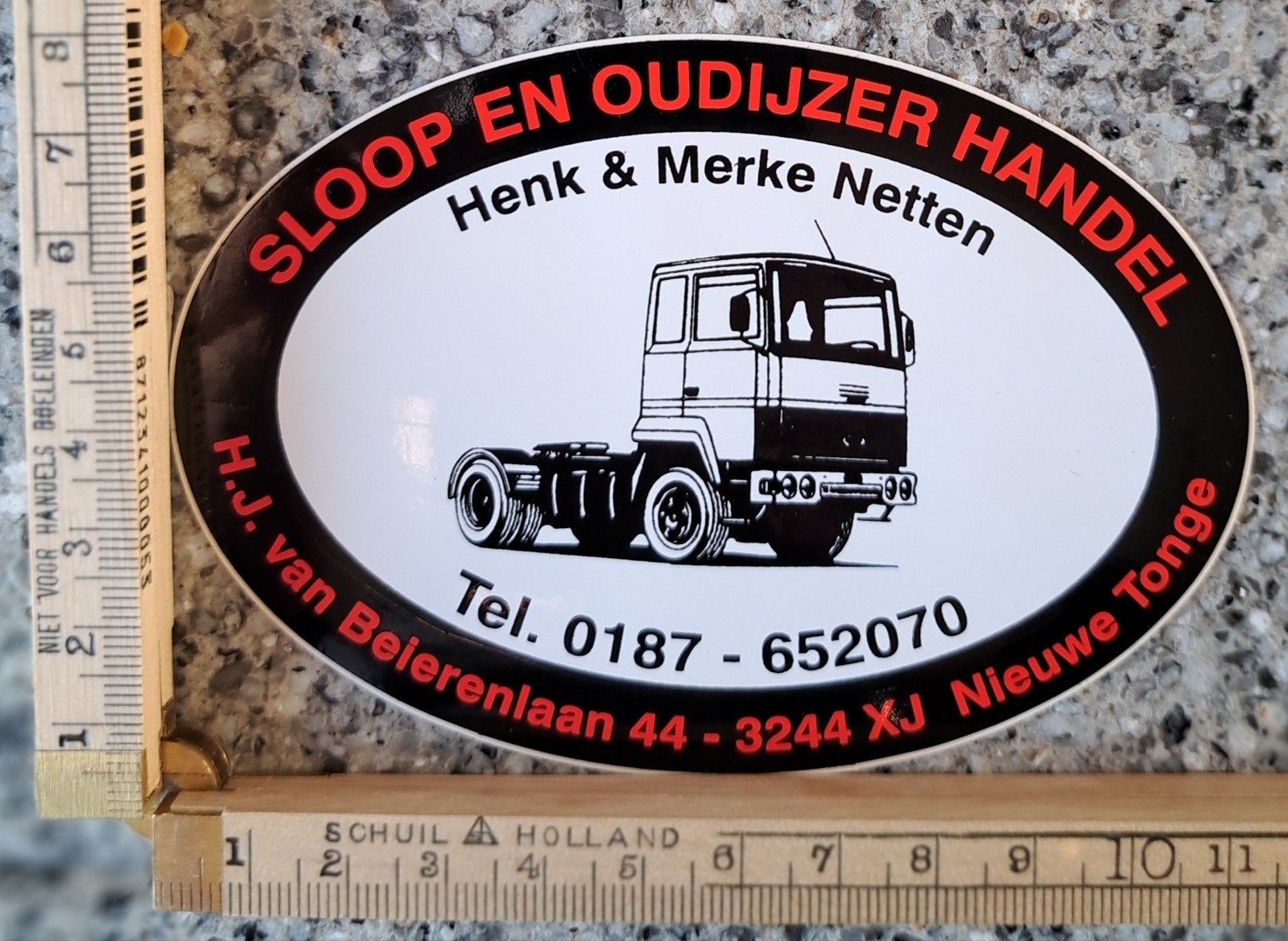 Vintage sticker sloop en oud ijzer handel Daf vrachtwagen, Ophalen of Verzenden, Zo goed als nieuw