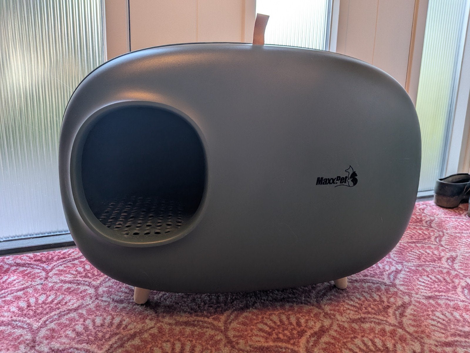 MaxxPet Luxe Design Kattenbak met Pootjes – Donkergroen, Ophalen, Zo goed als nieuw, Gesloten