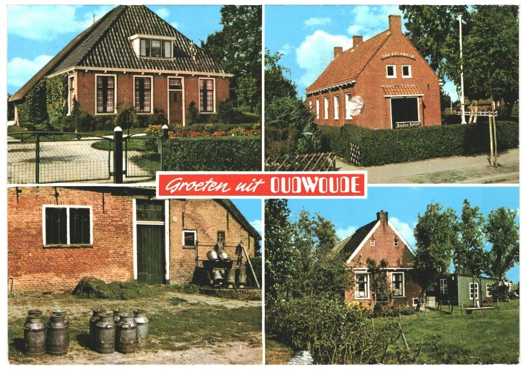 966751 Oudwoude 80+ Friesland Boerderij Melkbus Gelopen, Verzamelen, Ophalen of Verzenden, 1980 tot heden, Gelopen, Friesland