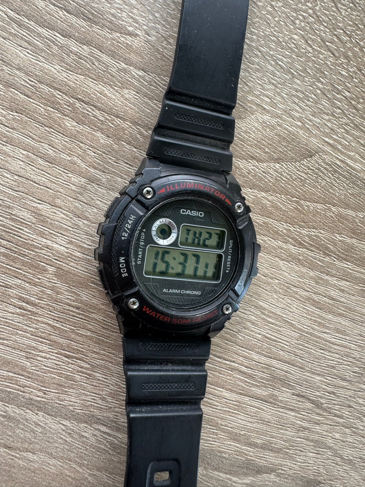 Casio W-218H Digitaal Horloge - Zwart, Zo goed als nieuw, Casio, Kunststof, Verzenden, Polshorloge