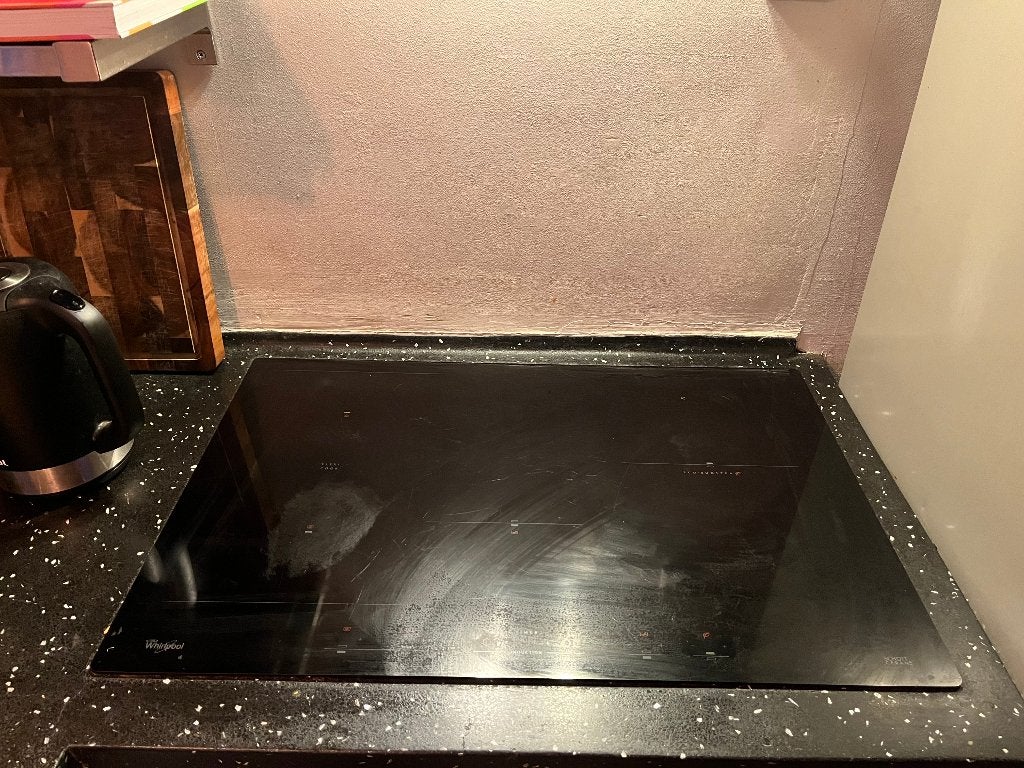 Whirlpool inductiekookplaat – 4 zones – 77 cm breed, Witgoed en Apparatuur, Ophalen, Gebruikt, 4 kookzones, Inbouw