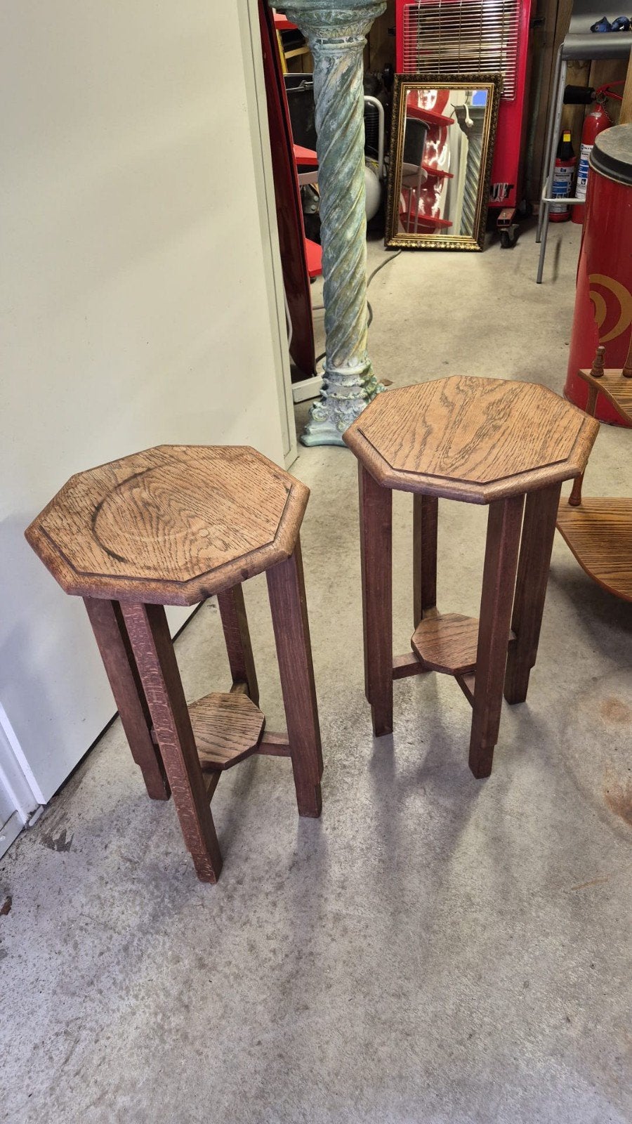 Set van 2 houten plantentafels / bijzettafels, Ophalen