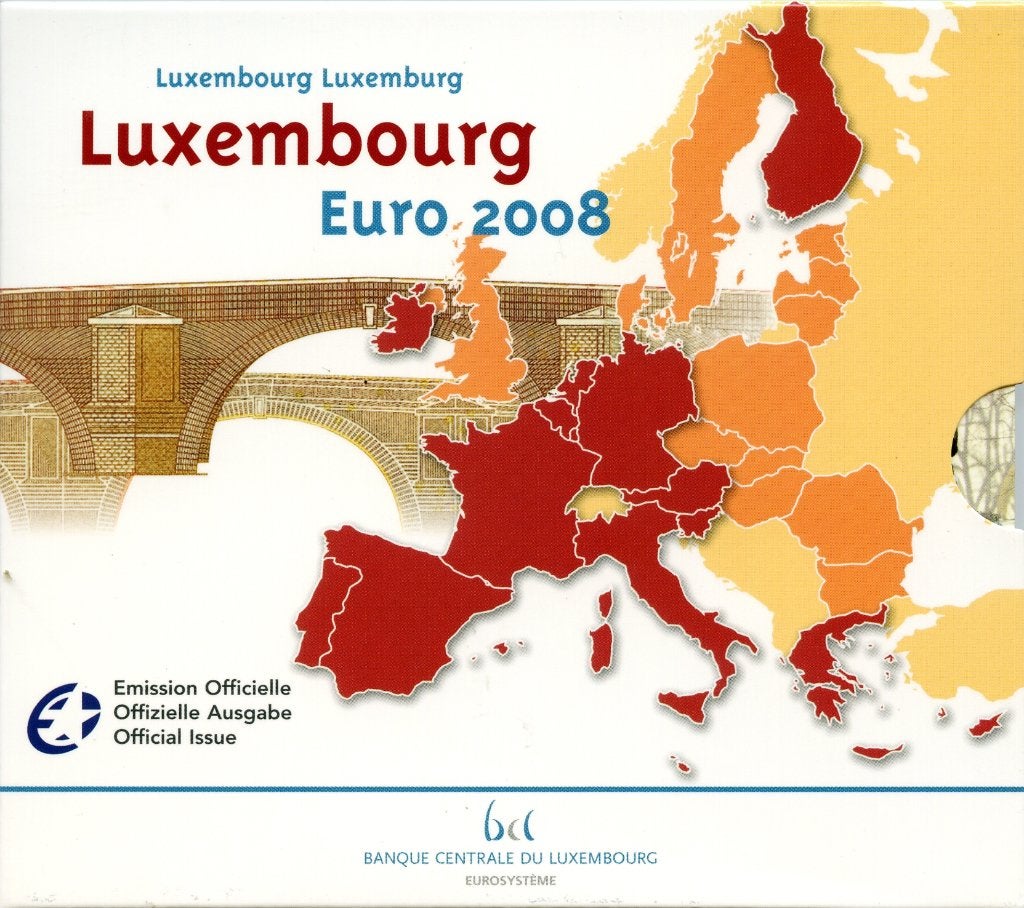 BU set Luxemburg 2008 Blister - 1 ct t/m 2 euro + 2 euro CC, Postzegels en Munten, Munten | Europa | Euromunten, Verzenden, Luxemburg