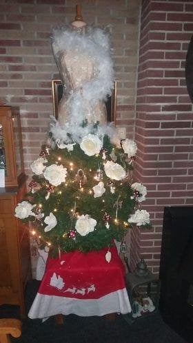 Kerstboom Pas Pop met verlichting en boa Zonder decoratie., Ophalen, Nieuw