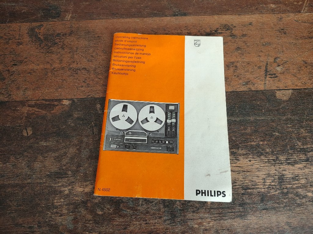 Handleiding: Philips Bandrecorder / N4502, Audio, Tv en Foto, Bandrecorders, Ophalen of Verzenden, Bandrecorder