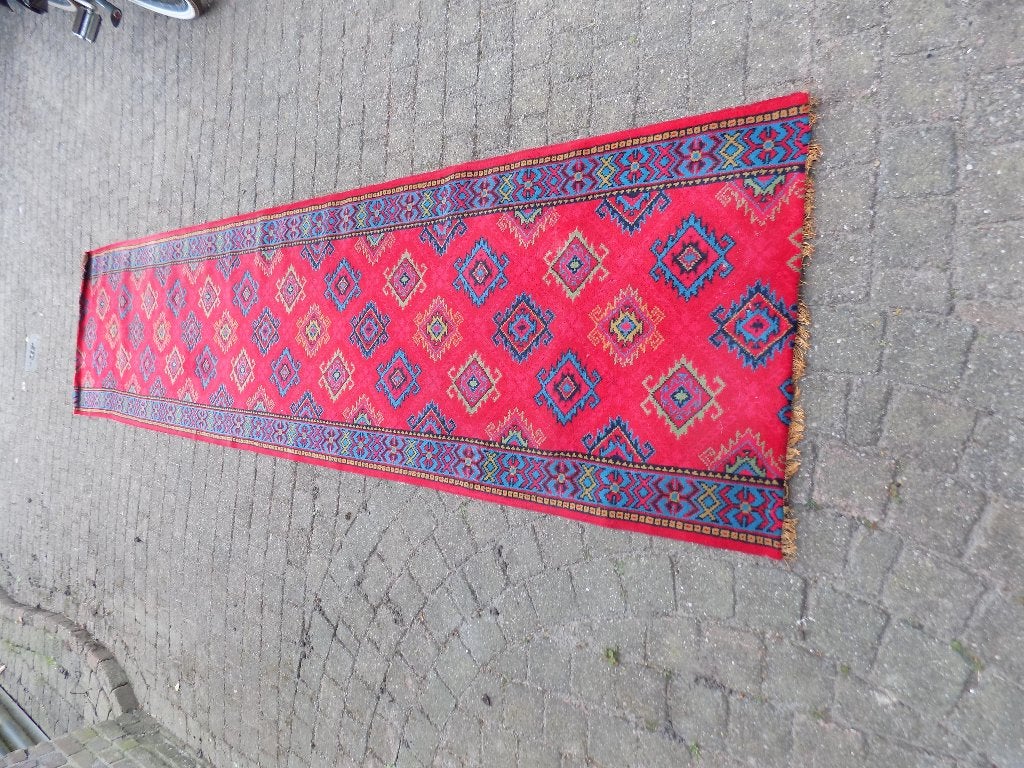 Halloper jaren 60 rood klassiek patroon, Huis en Inrichting, Ophalen of Verzenden, Gebruikt