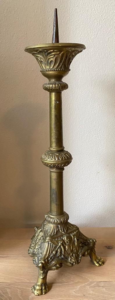Antiek bronzen kandelaar, Antiek en Kunst, Antiek | Koper en Brons, Ophalen of Verzenden