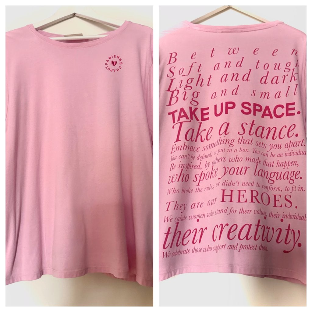 Zacht roze t-shirt van Fabienne Chapot + tekst shirt Maat L, Kleding | Dames, Maat 38/40 (M), Verzenden, Zo goed als nieuw, Roze