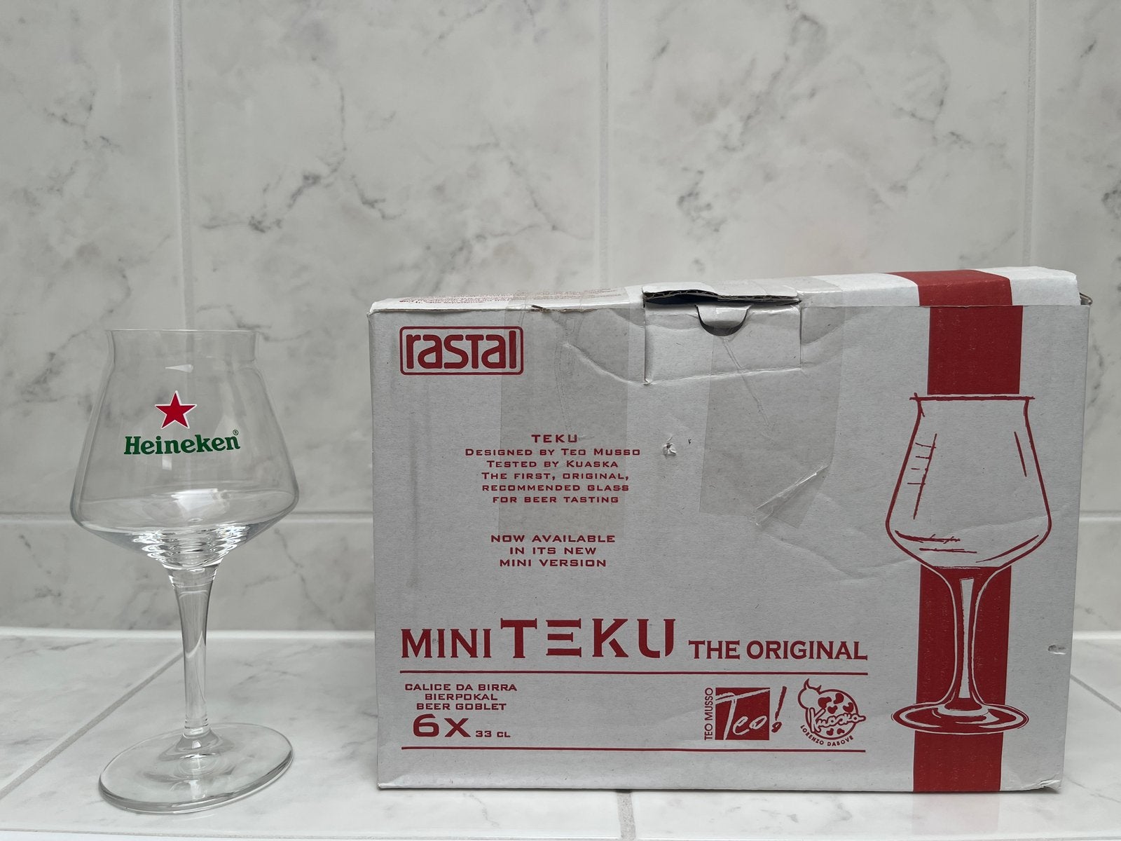 Heineken bier / wijnglazen - 4 stuks - 25cl, Verzamelen, Verzenden, Nieuw, Glas of Glazen, Heineken