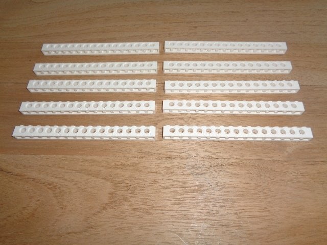 Partij J560=10x Nieuwe Lego technic balken 1x16 Wit, Lego, Lego, Lego, Nieuw