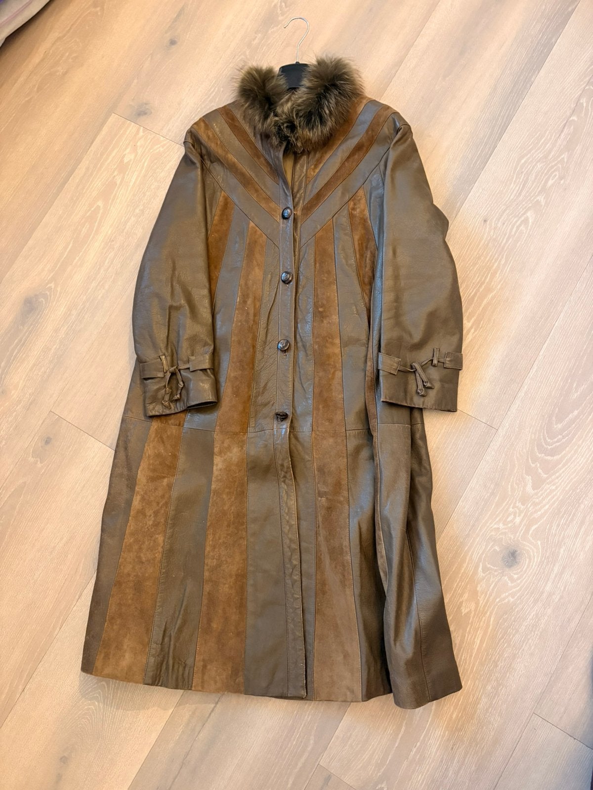 Dames jas van echt leer en suede maat 40/42, Ophalen of Verzenden, Gedragen, Maat 42/44 (L), Bruin
