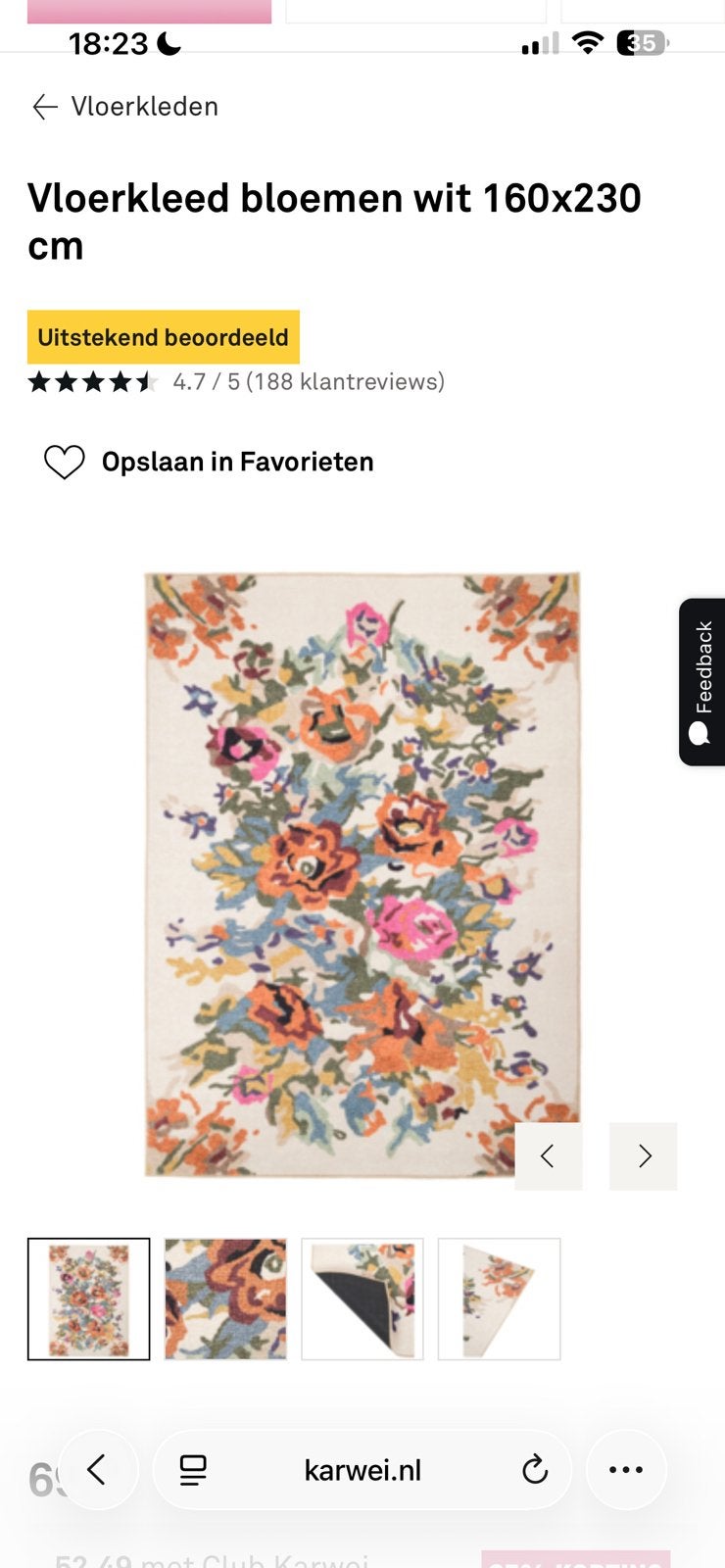 Vloerkleed Karwei, Ophalen, Zo goed als nieuw, Tapijt
