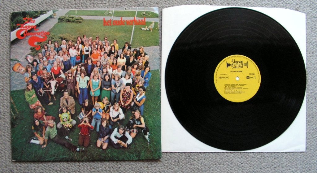 The Happy Generation – Het Oude Verhaal 15 nrs LP ZGAN, Cd's en Dvd's, LP, Ophalen of Verzenden, Zo goed als nieuw, Inclusief binnenhoes
