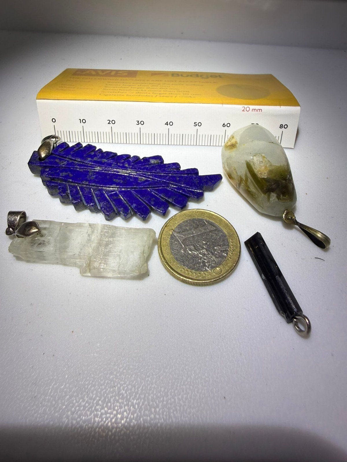 Natuursteen Hangers: Aquamarijn, Toermalijn, Lapis, Kunziet, Ophalen of Verzenden, Gebruikt
