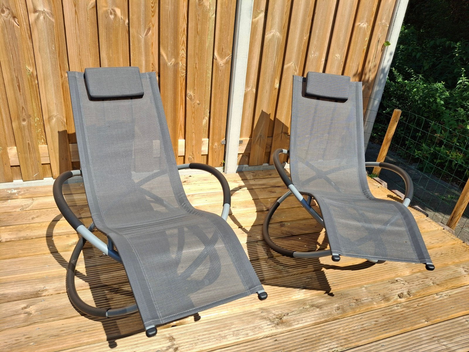 Tectake Ligbed met schommelfunctie - Grijs, Tuin en Terras, Ophalen, Nieuw, Aluminium, Inklapbaar