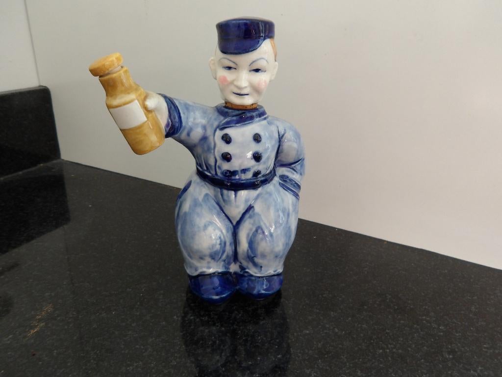 Oud jenever reclame kruikje Visserman  BOLS, Ophalen of Verzenden, Zo goed als nieuw, Reclamebord