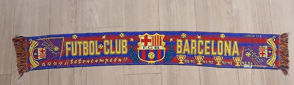 Vintage FC Barcelona Sjaal, Ophalen of Verzenden, Gebruikt, Buitenlandse clubs, Vaantje of Sjaal