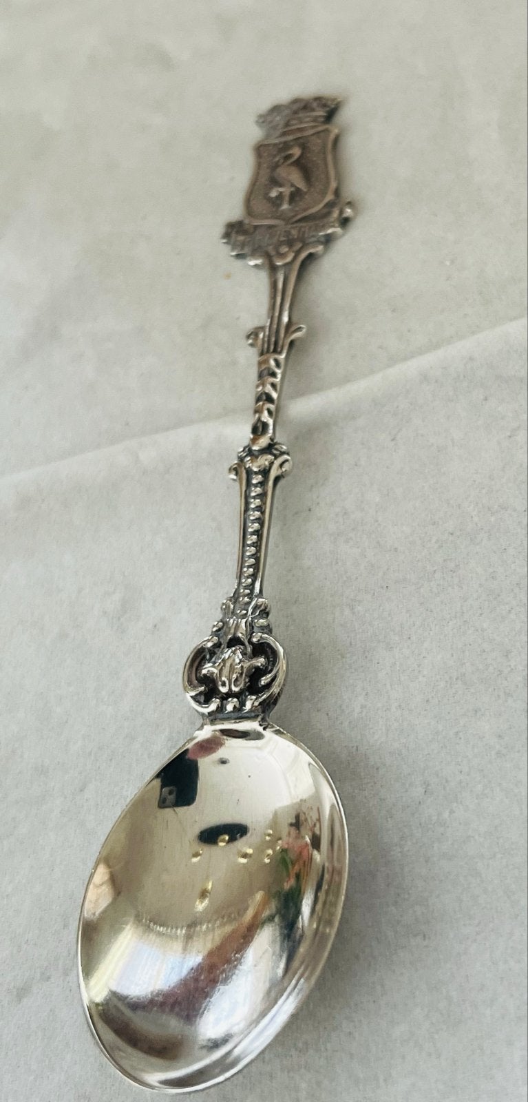 Zilveren lepel 's-Gravenhage, gekeurd Nederlands zilver 11cm, Verzenden