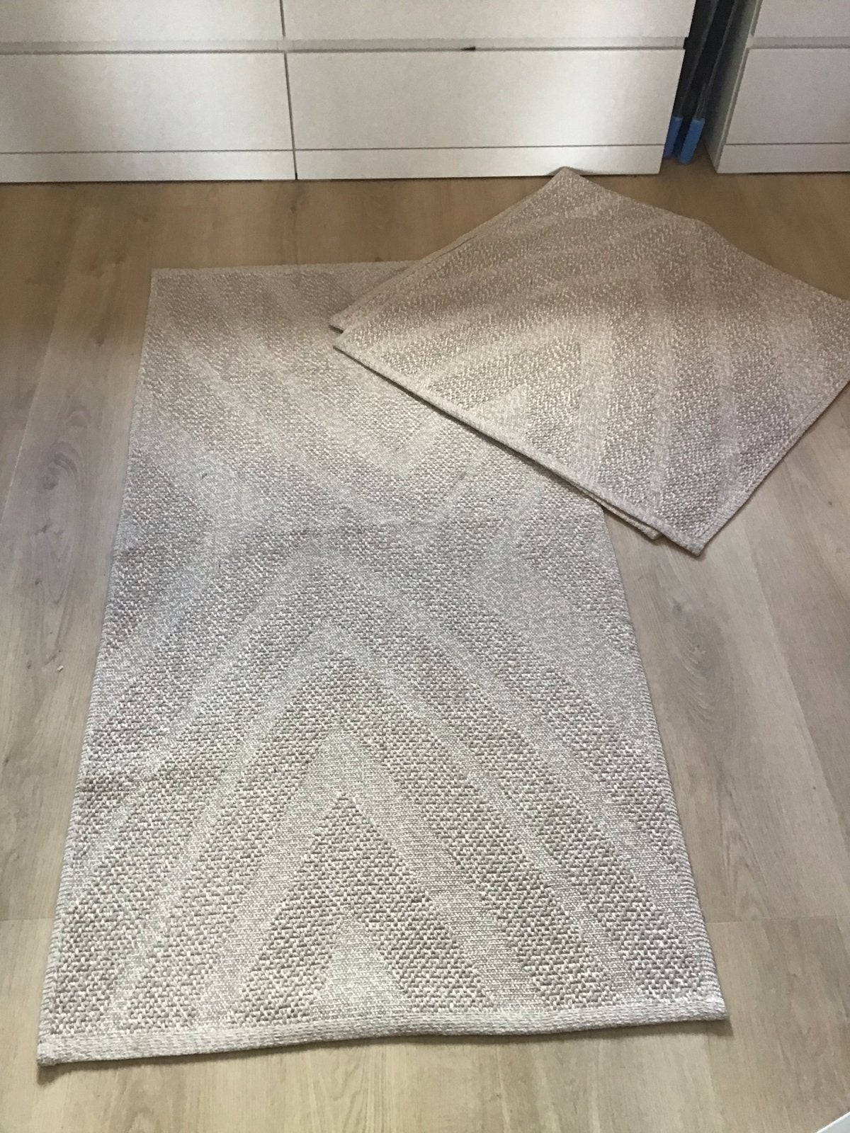 Ikea Fulmakt Set van 2 beige vloerkleden, Gebruikt, 100 tot 150 cm, Beige, Rechthoekig