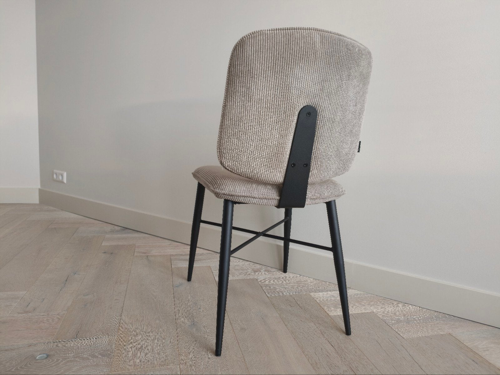 Set van 4 Feelings Lena eetkamerstoelen ribstof, Ophalen, Overige kleuren, Zo goed als nieuw, Metaal