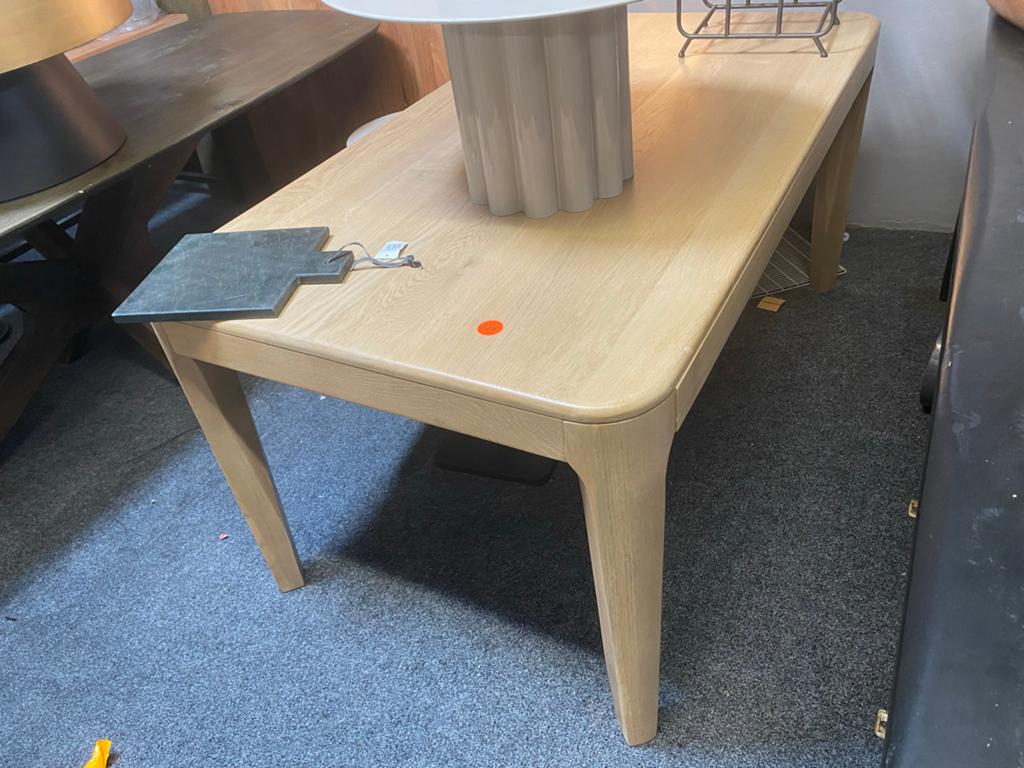 Massief eiken eettafel 160x90 cm afgeronde hoeken, Huis en Inrichting, Tafels | Eettafels, Ophalen, Eikenhout, Nieuw, 50 tot 100 cm